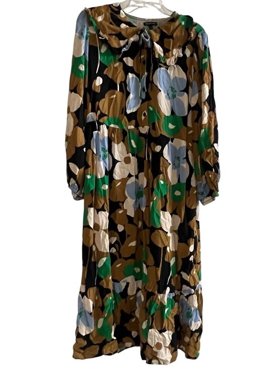 Who What Wear Dresses & Skirts - WHO WHAT WEAR Floral Ruffle Neck Tiered Midi Dress L